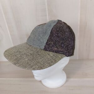 VTG Hanna Hats Donegal Mens Wool Patchwork Baseball Cap Sz M Made in Ireland